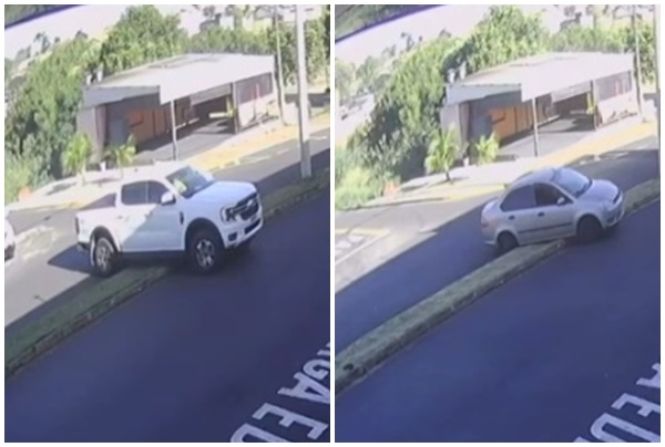 Atalho proibido: câmeras flagram motoristas cruzando canteiro central de avenida em Fernandópolis