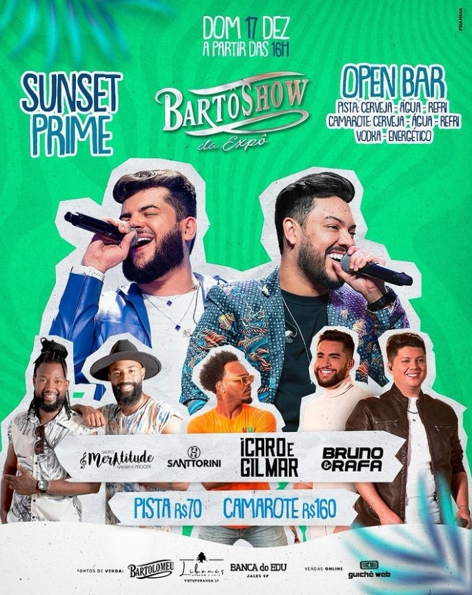 SUNSET PRIME - BARTOSHOW DA EXPÔ