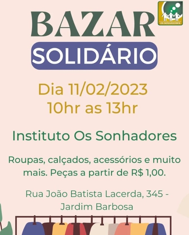 Bazar Solidário do Instituto Os Sonhadores