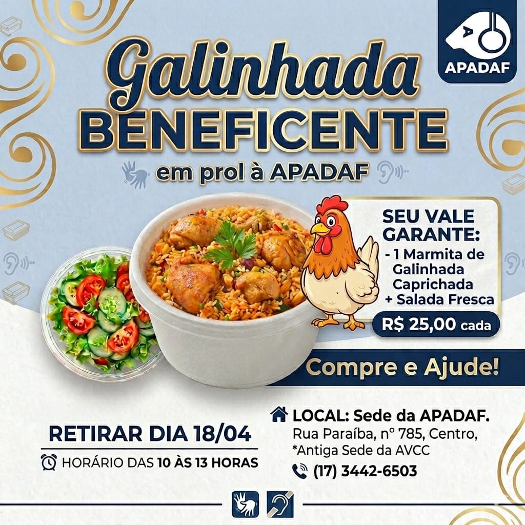 Galinhada Beneficente arrecada fundos para APADAF em Fernandópolis
