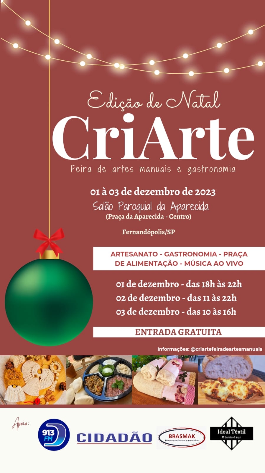 CRIARTE - FEIRA DE ARTES MANUAIS E GASTRONOMIA