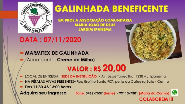 GALINHADA DA “MARIA JOÃO DE DEUS”