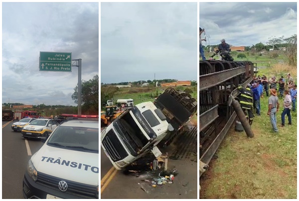 Operação para destombar carreta boiadeira mobilizou força-tarefa. Fotos - divulgação