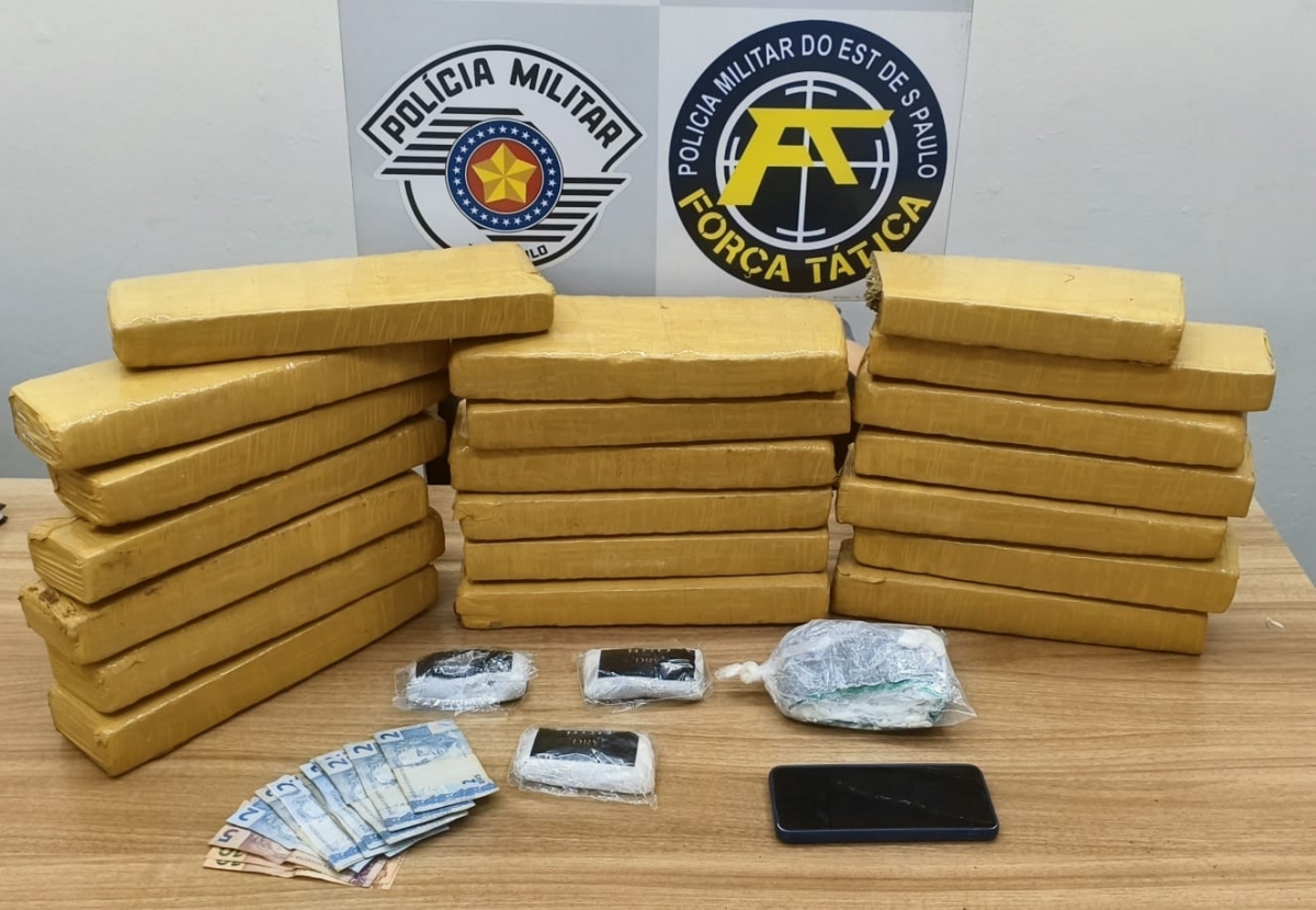 Polícia Militar prende suspeito com mais de 20 quilos de drogas na Rodovia Euclides da Cunha