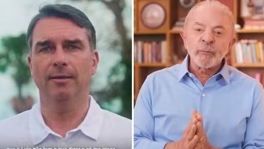 Flávio Bolsonaro e Lula disputam o segundo turno para presidente. Foto - reprodução