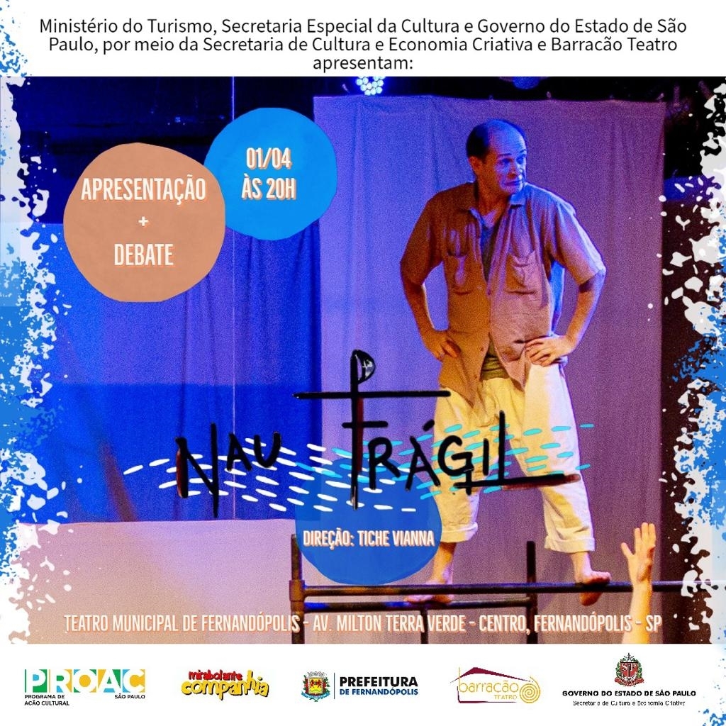 TEATRO MUNICIPAL - ESPETÁCULO "NAU FRÁGIL" (ENTRADA GRATUITA)