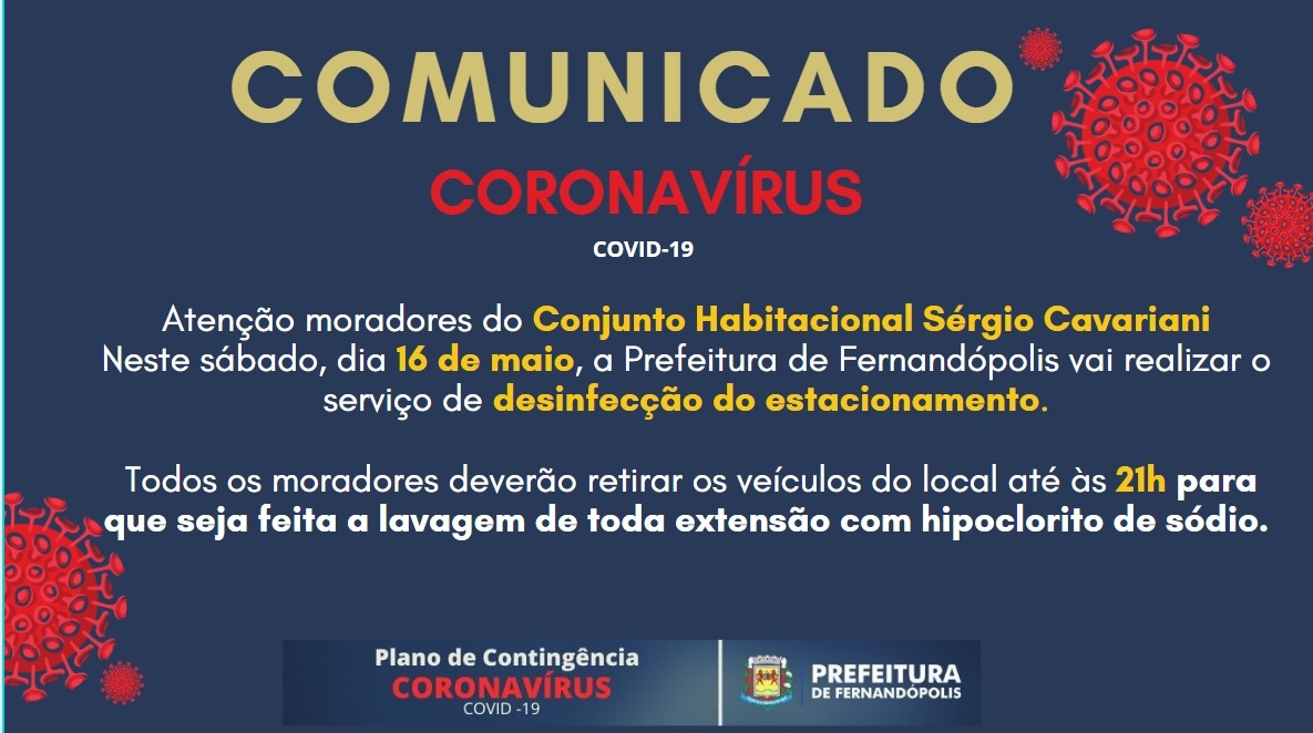 COMUNICADO DA PREFEITURA AOS MORADORES