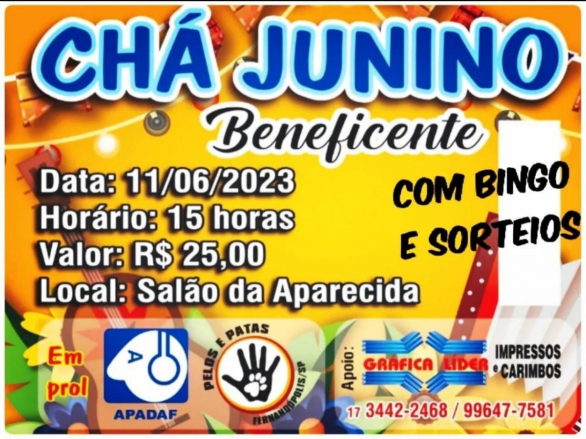 CHÁ JUNINO BENEFICENTE - SALÃO DA APARECIDA