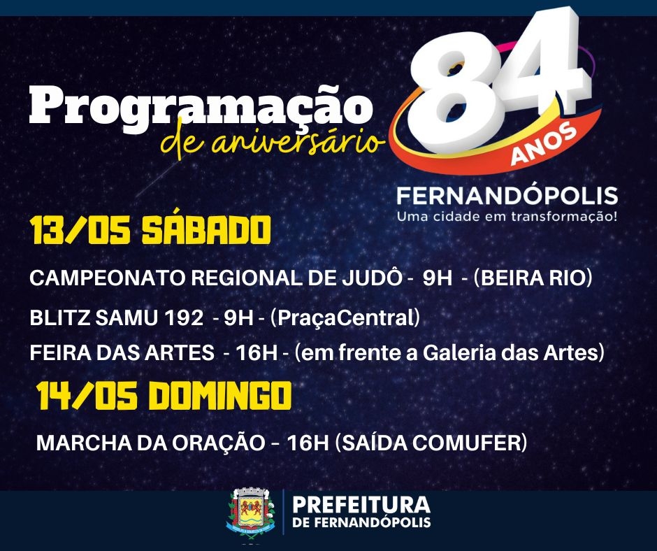 ANIVERSÁRIO DE FERNANDÓPOLIS