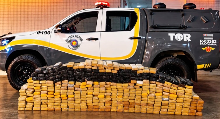Droga apreendida na região. Foto - Divulgação/Polícia Rodoviária