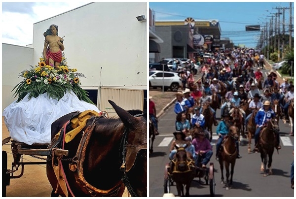 Festa de São Sebastião chega aos 60 anos; procissão de cavaleiros e leilão ocorrem no recinto da Expo