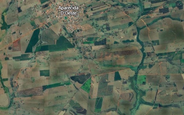 Assalto ocorreu na área rural de Aparecida d´Oeste. Foto - reprodução Google Earth