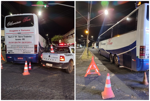 Onibus quebrou na Avenida dos Arnaldos na noite desta terça-feira. Foto - Divulgação